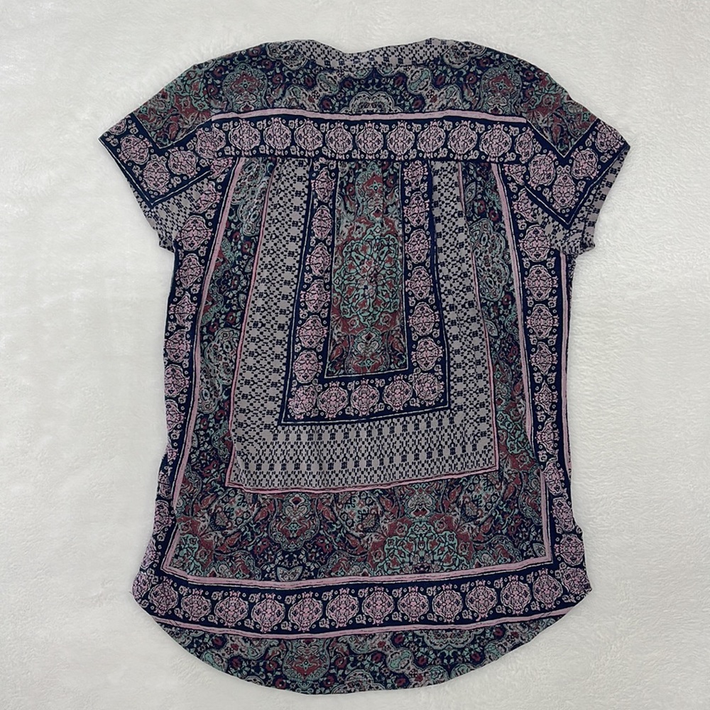 Lucky Brand Boho Short Sleeve Blouse Size Small - Picture 5 of 7